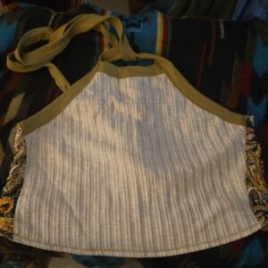 Striped Halter Top with Paisley Accents